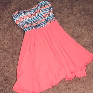 Forever 21 Aztec Strapless Fit & Flare Dress NWOT